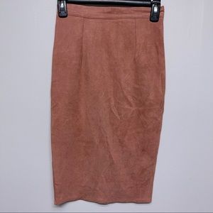 Missguided Suade Pink High Wasted Midi Skirt 4